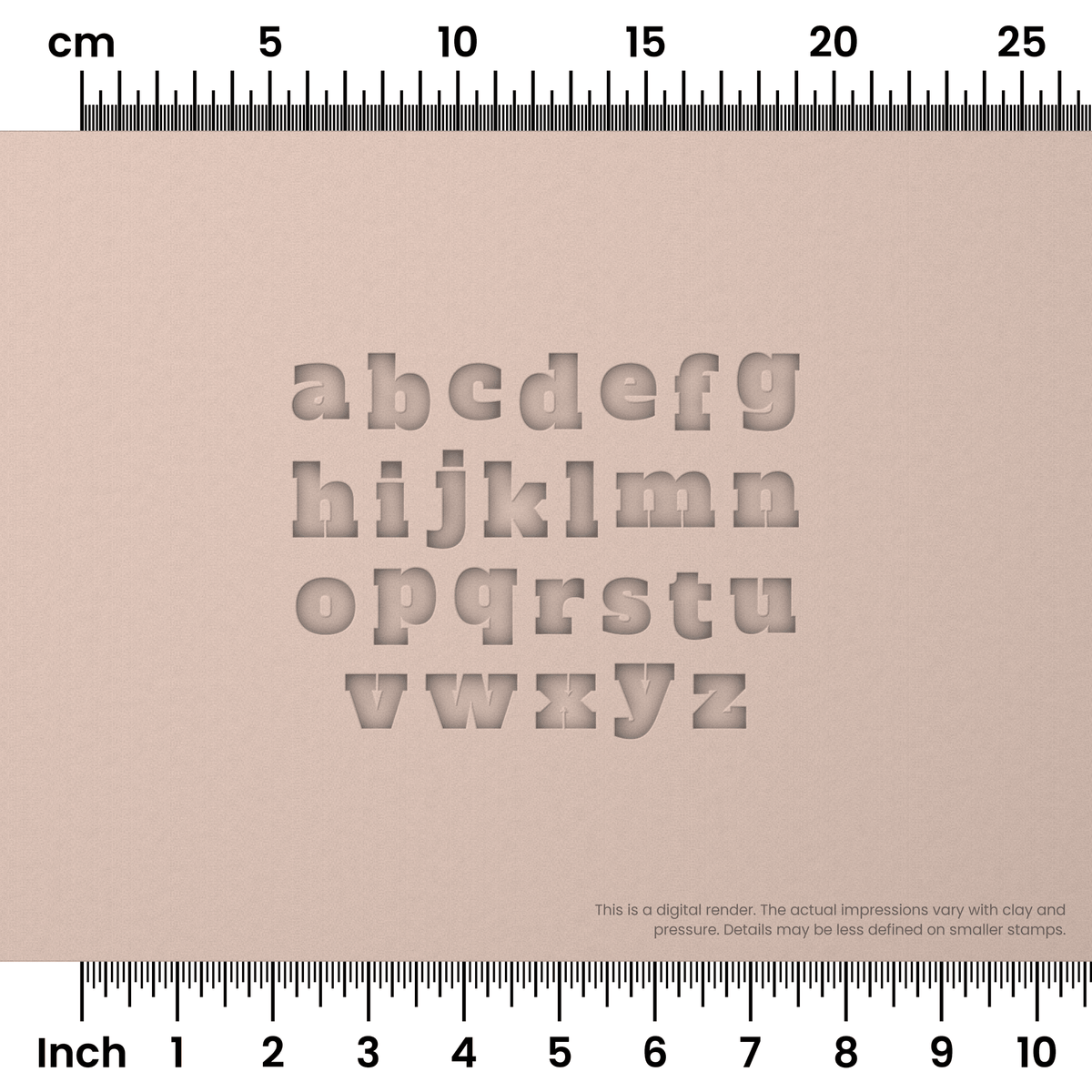 Alfa Slab One | Lowercase | Alphabet Stamp Sets - Ceramind® Tools