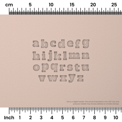 Alfa Slab One | Lowercase | Alphabet Stamp Sets - Ceramind® Tools