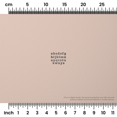 Alfa Slab One | Lowercase | Alphabet Stamp Sets - Ceramind® Tools