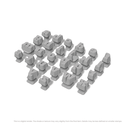 Alfa Slab One | Lowercase | Alphabet Stamp Sets - Ceramind® Tools