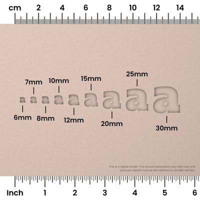 Alfa Slab One | Lowercase | Alphabet Stamp Sets - Ceramind® Tools