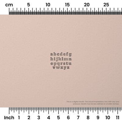 Alfa Slab One | Lowercase | Alphabet Stamp Sets - Ceramind® Tools