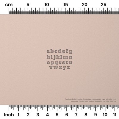 Alfa Slab One | Lowercase | Alphabet Stamp Sets - Ceramind® Tools
