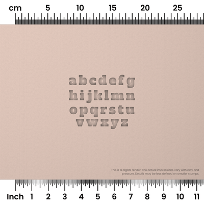 Alfa Slab One | Lowercase | Alphabet Stamp Sets - Ceramind® Tools