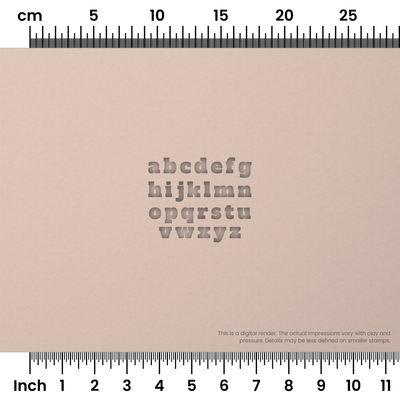 Alfa Slab One | Lowercase | Alphabet Stamp Sets - Ceramind® Tools