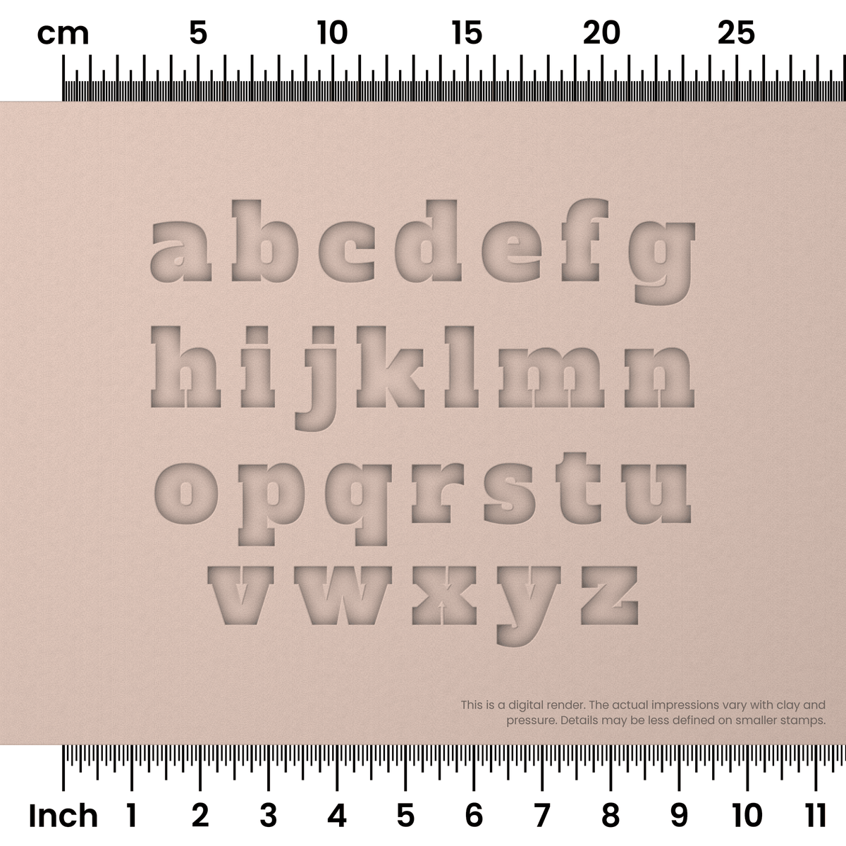 Alfa Slab One | Lowercase | Alphabet Stamp Sets - Ceramind® Tools