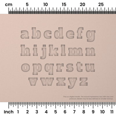 Alfa Slab One | Lowercase | Alphabet Stamp Sets - Ceramind® Tools
