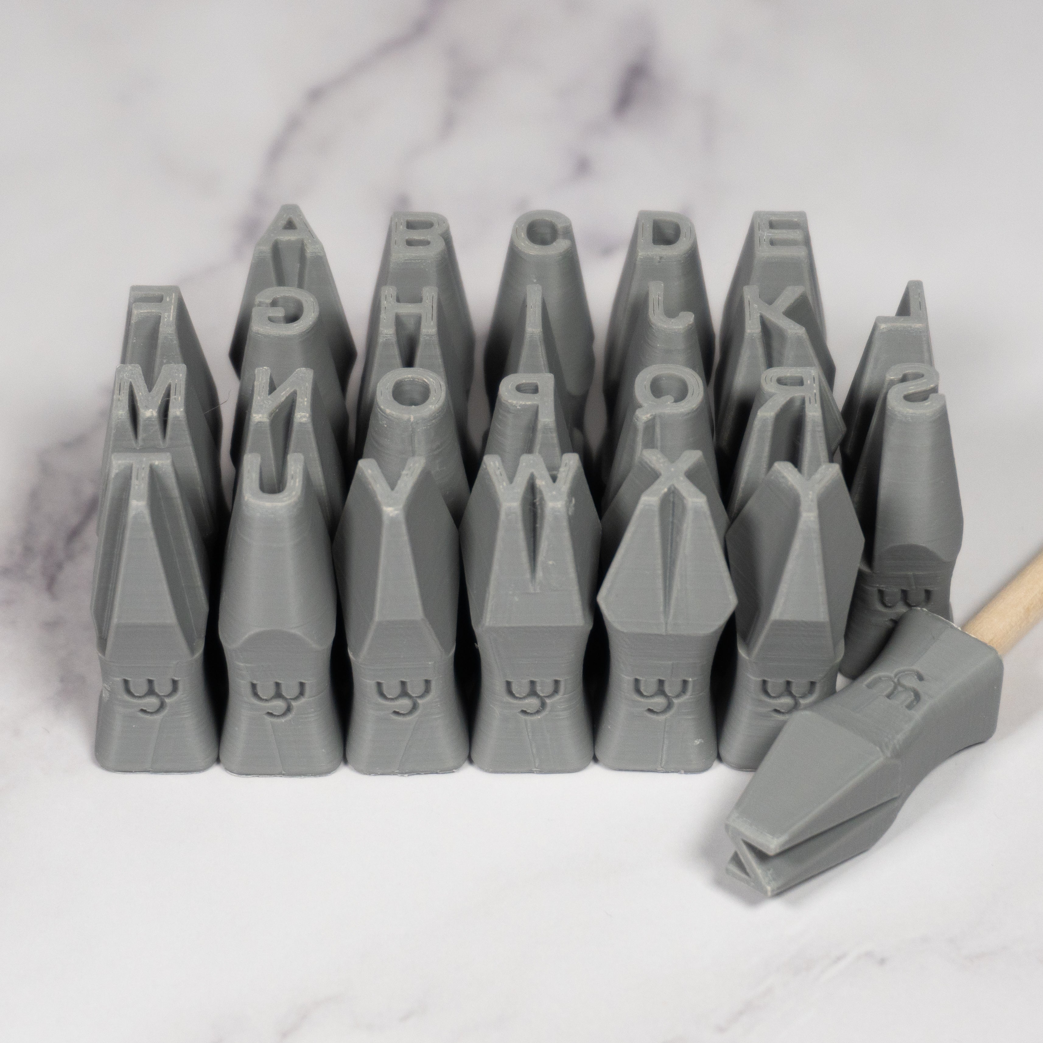 Alphabet Stamp Set | All Caps | Arial Bold Font | 7mm Width - Ceramind® Tools