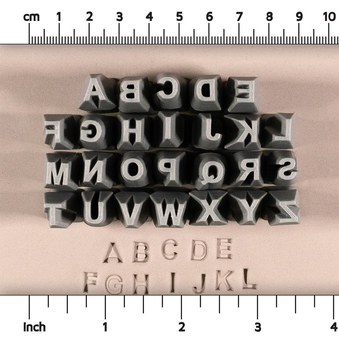 Alphabet Stamp Set | All Caps | Arial Bold Font | 7mm Width - Ceramind® Tools