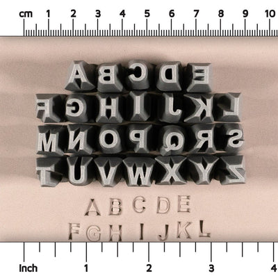 Alfabetstämpelset | Versaler | Arial Bold Font | 7mm Bredd - Ceramind® Tools