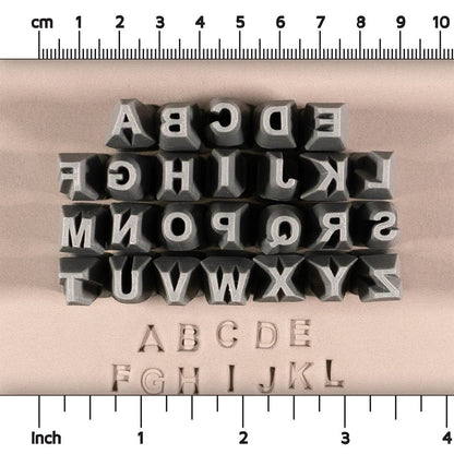 Alphabet Stamp Set | All Caps | Arial Bold Font | 7mm Width - Ceramind® Tools