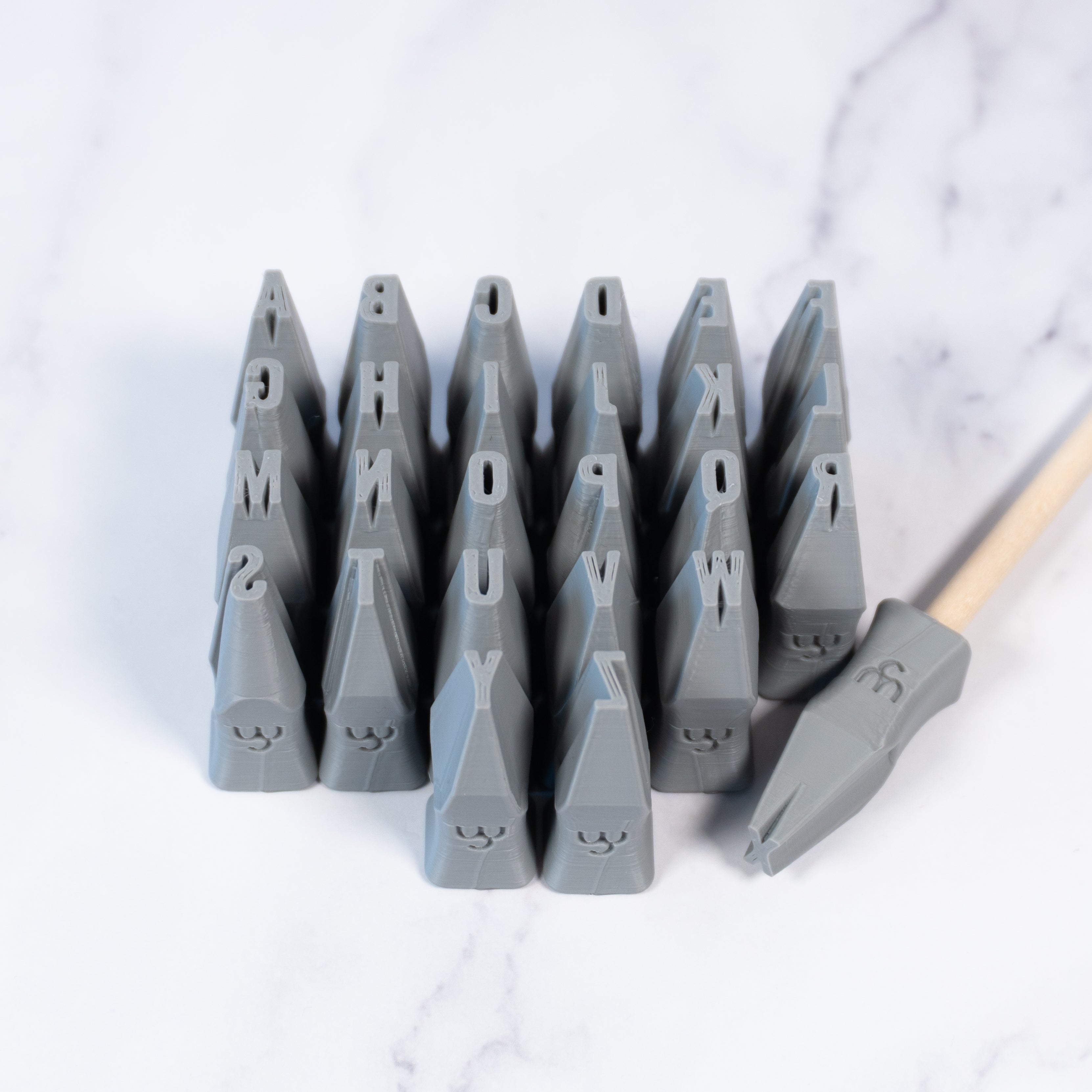 Alphabet Stamp Set | All Caps | Oswald Bold Font | 7mm Width - Ceramind® Tools