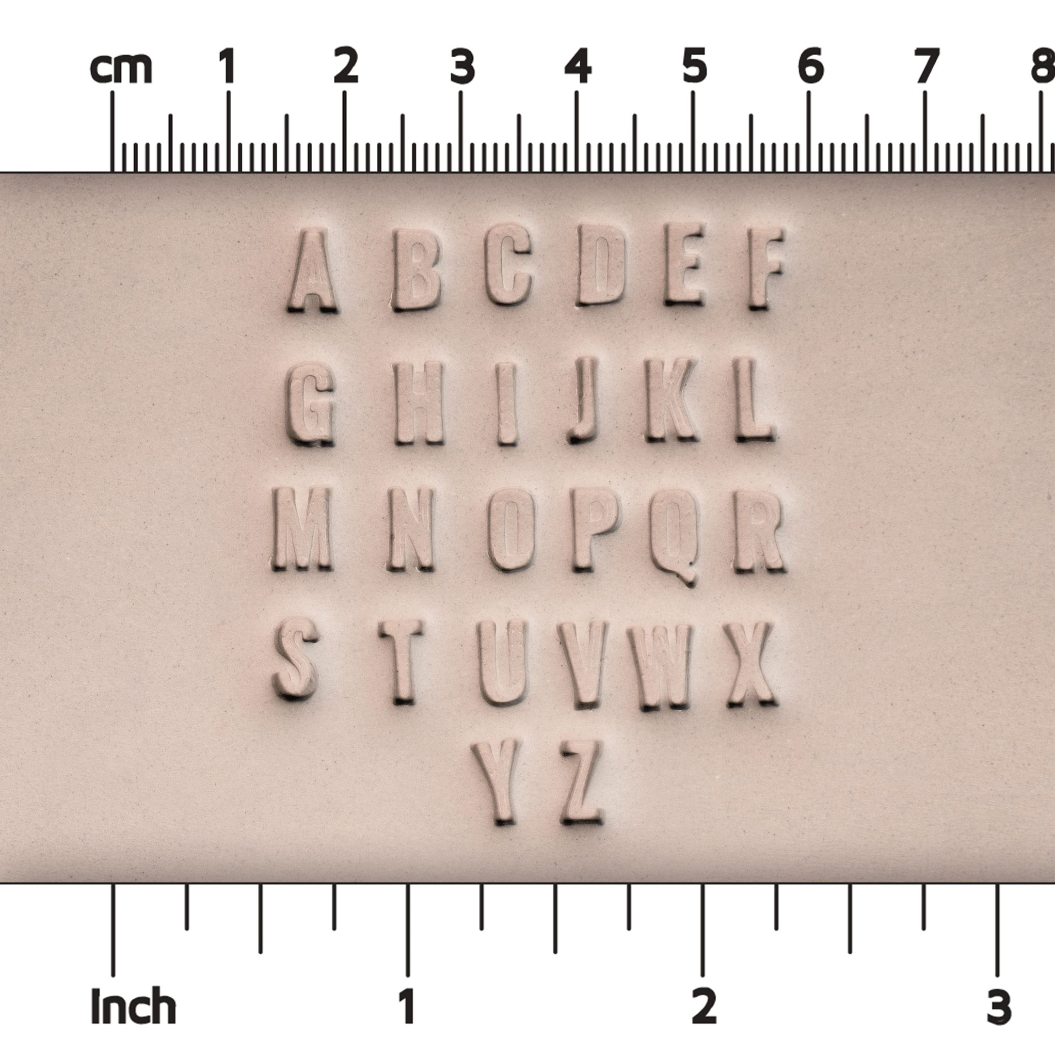 Alphabet Stamp Set | All Caps | Oswald Bold Font | 7mm Width - Ceramind® Tools