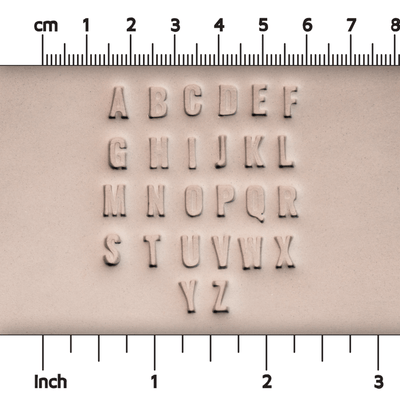 Alfabetstämpelset | Versaler | Oswald Bold Font | 7mm Bredd - Ceramind® Tools