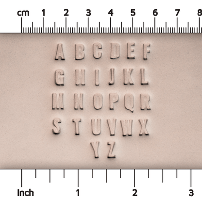 Alphabet Stamp Set | All Caps | Oswald Bold Font | 7mm Width - Ceramind® Tools