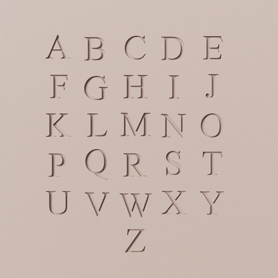 Alphabet Stamp Set | All Caps | Times New Roman Font - Ceramind® Tools