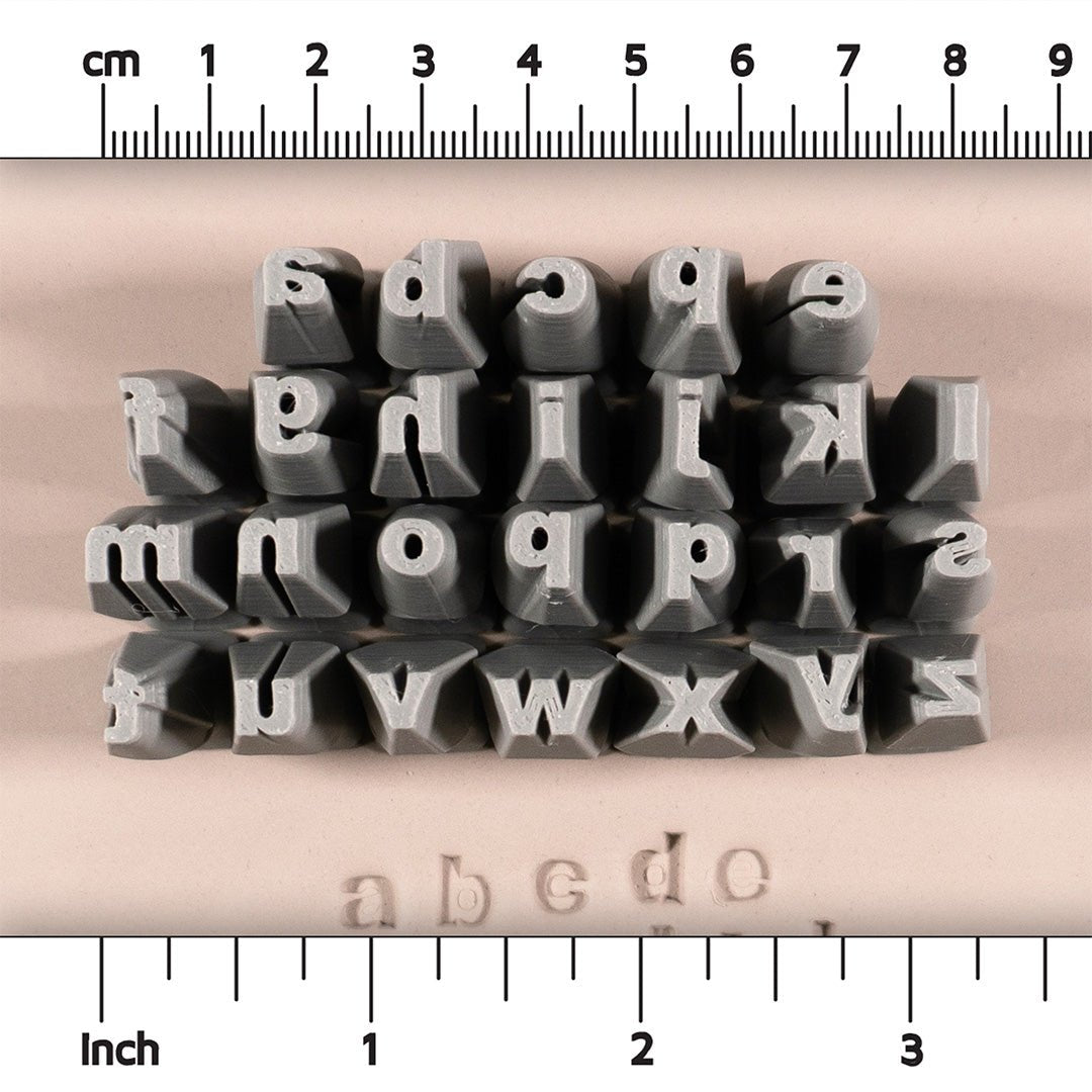 Alphabet Stamp Set | Lowercase | Arial Bold Font | 7mm Width - Ceramind® Tools
