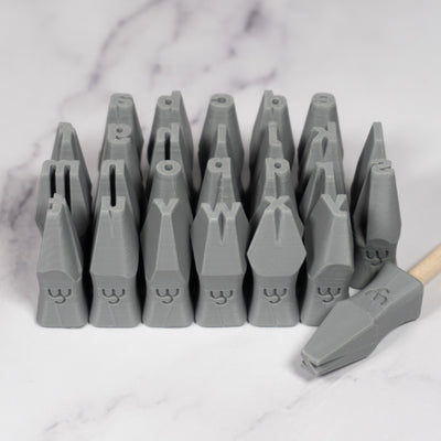 Alphabet Stamp Set | Lowercase | Arial Bold Font | 7mm Width - Ceramind® Tools