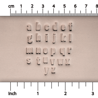 Alphabet Stamp Set | Lowercase | Oswald Bold Font | 7mm Width - Ceramind® Tools