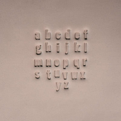 Alphabet Stamp Set | Lowercase | Oswald Bold Font | 7mm Width - Ceramind® Tools
