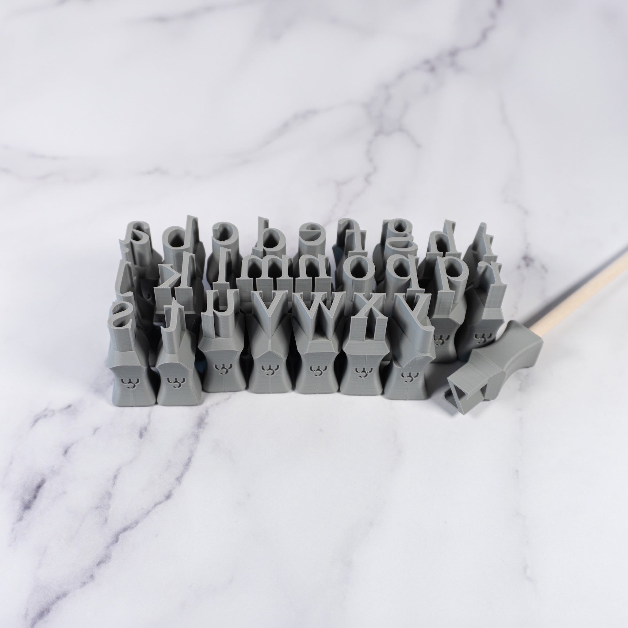 Alphabet Stamp Set | Lowercase | Times New Roman Font - Ceramind® Tools