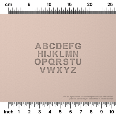 Arial Bold | All Caps | Alphabet Stamp Sets - Ceramind® Tools