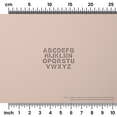 Arial Bold | All Caps | Alphabet Stamp Sets - Ceramind® Tools