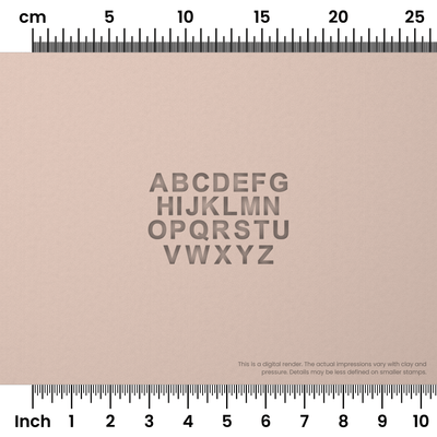Arial Bold | All Caps | Alphabet Stamp Sets - Ceramind® Tools