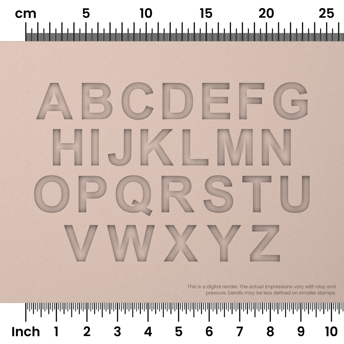 Arial Bold | All Caps | Alphabet Stamp Sets - Ceramind® Tools