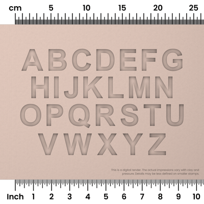 Arial Bold | All Caps | Alphabet Stamp Sets - Ceramind® Tools
