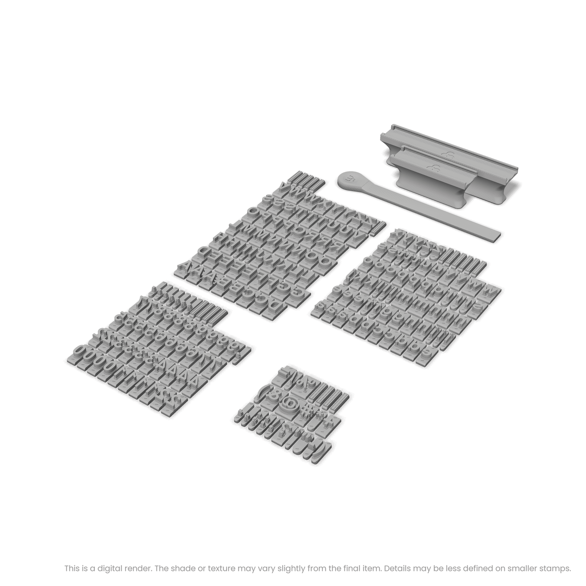 Arial Bold | Font Rail Stamp Sets | Letters, Numbers, and Symbols - Ceramind® Tools