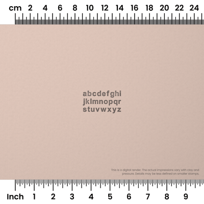 Arial Bold | Lowercase | Alphabet Stamp Sets - Ceramind® Tools