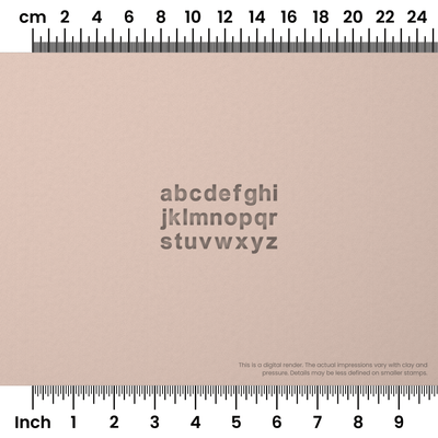 Arial Bold | Lowercase | Alphabet Stamp Sets - Ceramind® Tools