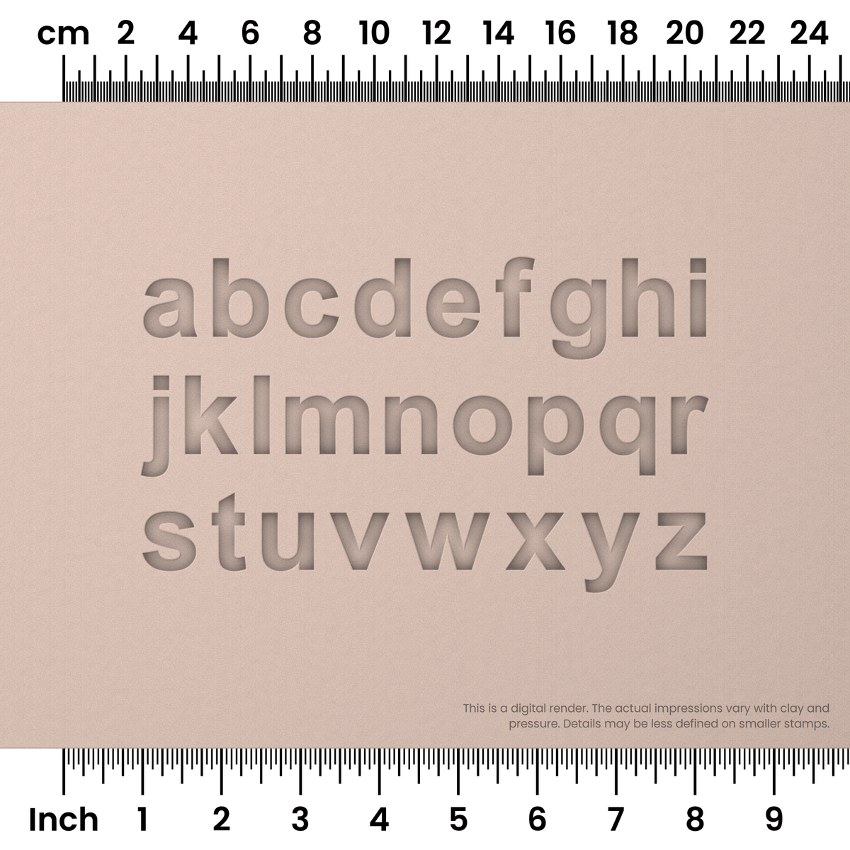 Arial Bold | Lowercase | Alphabet Stamp Sets - Ceramind® Tools