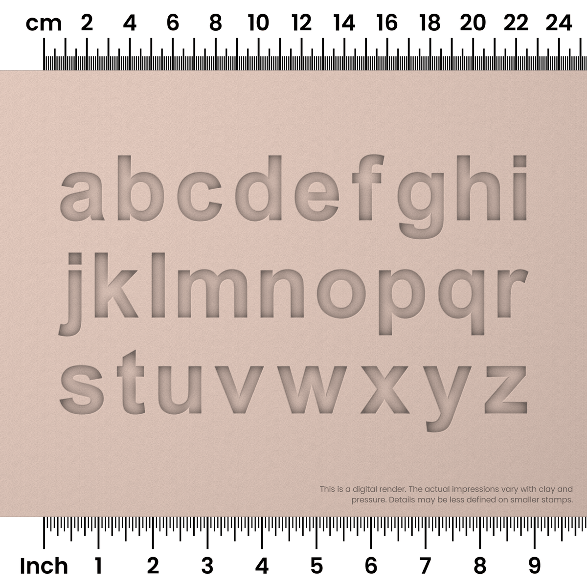 Arial Bold | Lowercase | Alphabet Stamp Sets - Ceramind® Tools