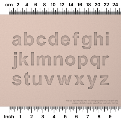 Arial Bold | Lowercase | Alphabet Stamp Sets - Ceramind® Tools