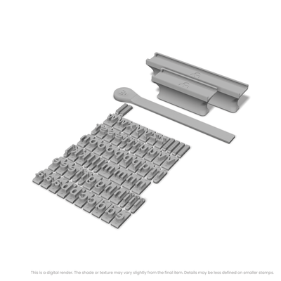 Arimo | Font Rail Stamp Sets | Letters, Numbers, and Symbols - Ceramind® Tools