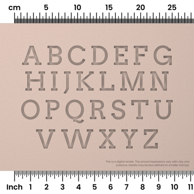 Arvo | All Caps | Alphabet Stamp Sets - Ceramind® Tools