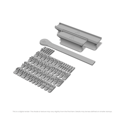 Arvo | Font Rail Stamp Sets | Letters, Numbers, and Symbols - Ceramind® Tools