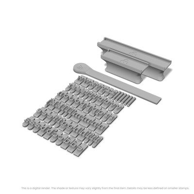 Arvo | Font Rail Stamp Sets | Letters, Numbers, and Symbols - Ceramind® Tools