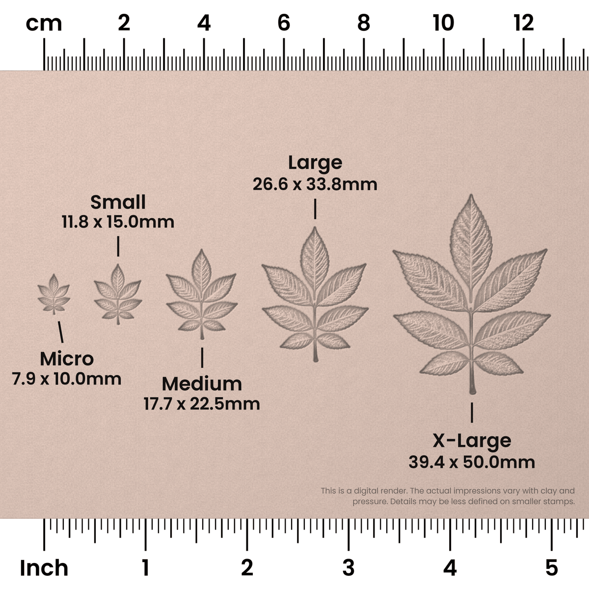 Ash Leaf Stamps - Photo Textured - Ceramind® Tools