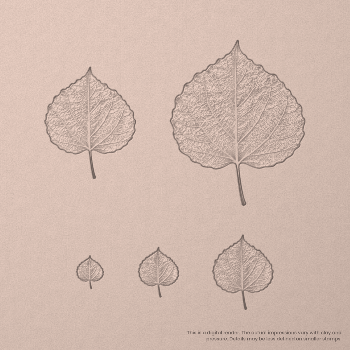 Aspen Leaf Stamps - Photo Textured - Ceramind® Tools