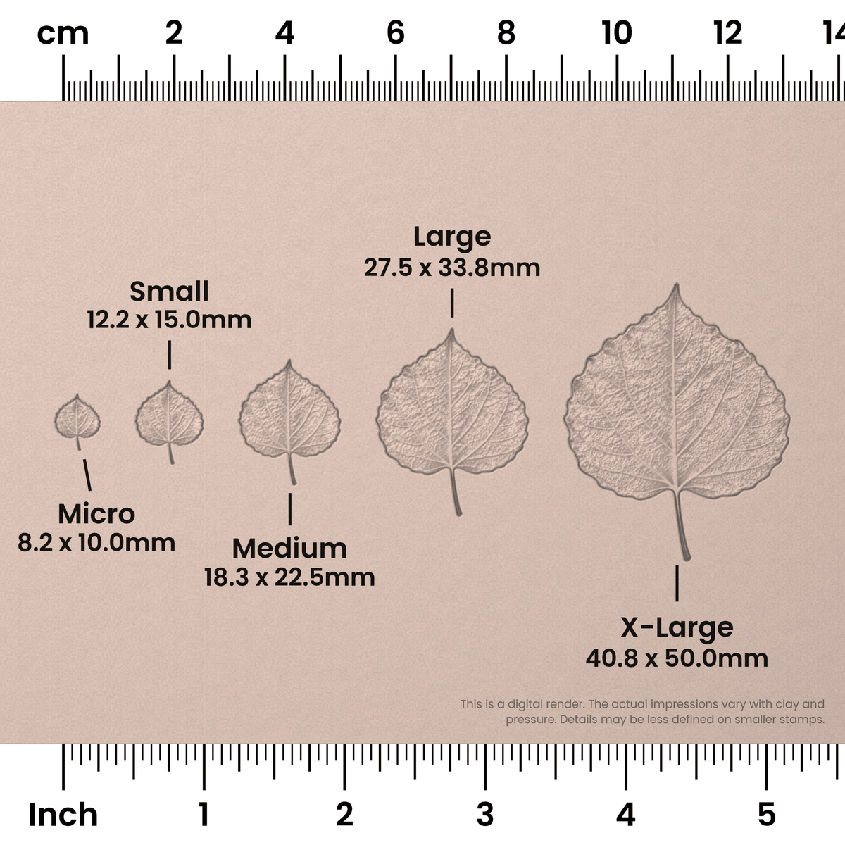 Aspen Leaf Stamps - Photo Textured - Ceramind® Tools