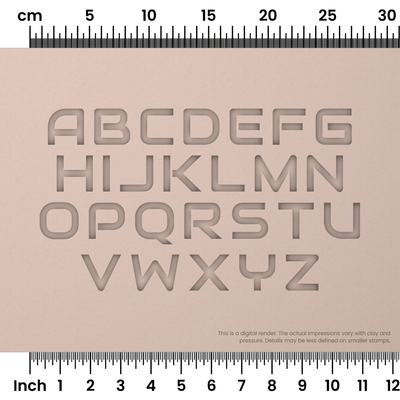 Audiowide | All Caps | Alphabet Stamp Sets - Ceramind® Tools
