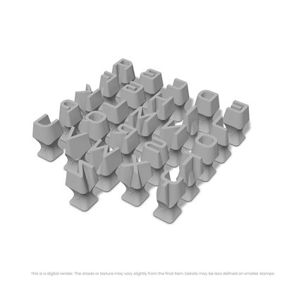 Audiowide | All Caps | Alphabet Stamp Sets - Ceramind® Tools