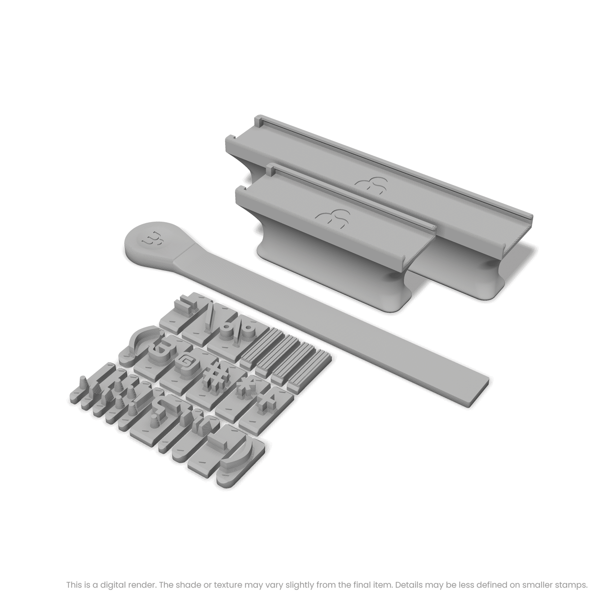 Audiowide | Font Rail Stamp Sets | Letters, Numbers, and Symbols - Ceramind® Tools