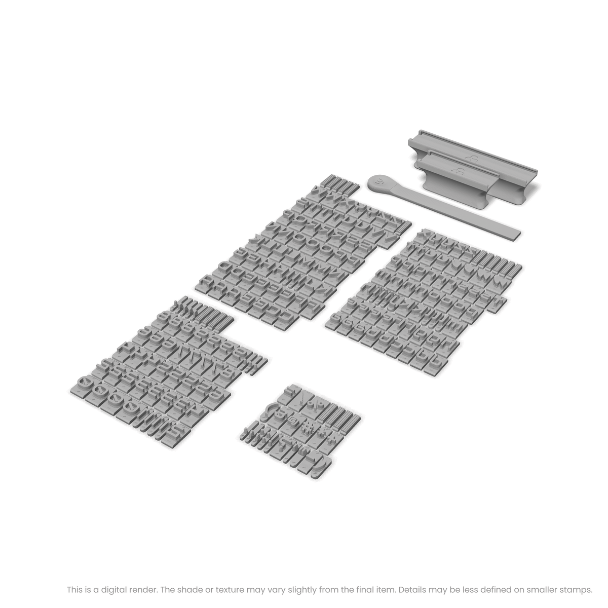 Audiowide | Font Rail Stamp Sets | Letters, Numbers, and Symbols - Ceramind® Tools