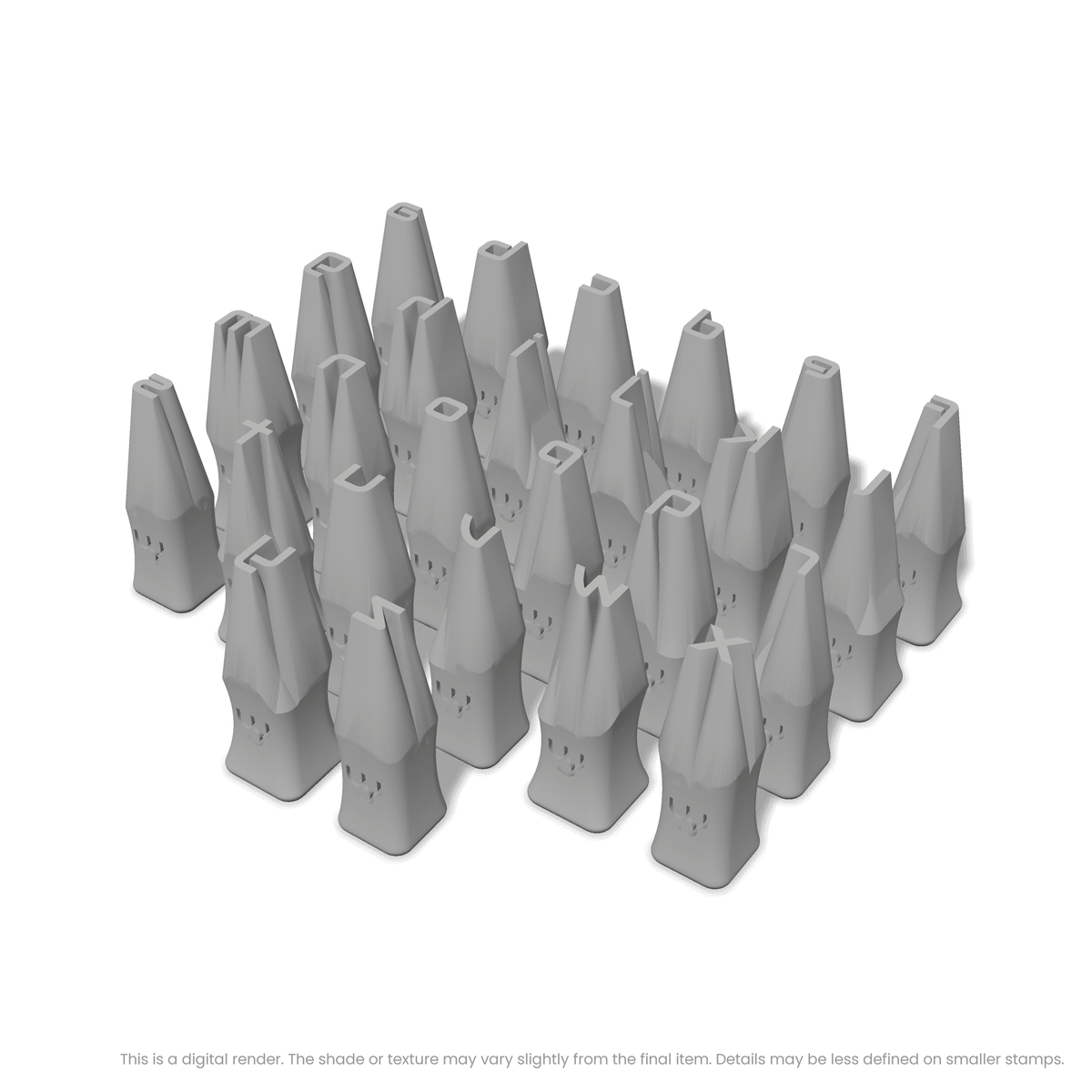 Audiowide | Lowercase | Alphabet Stamp Sets - Ceramind® Tools