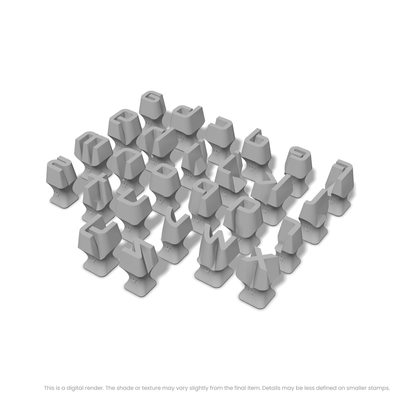 Audiowide | Lowercase | Alphabet Stamp Sets - Ceramind® Tools