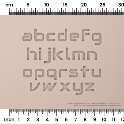 Audiowide | Lowercase | Alphabet Stamp Sets - Ceramind® Tools